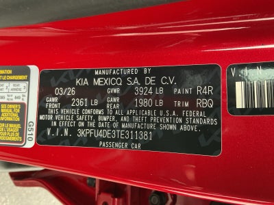 2026 Kia K4 EX
