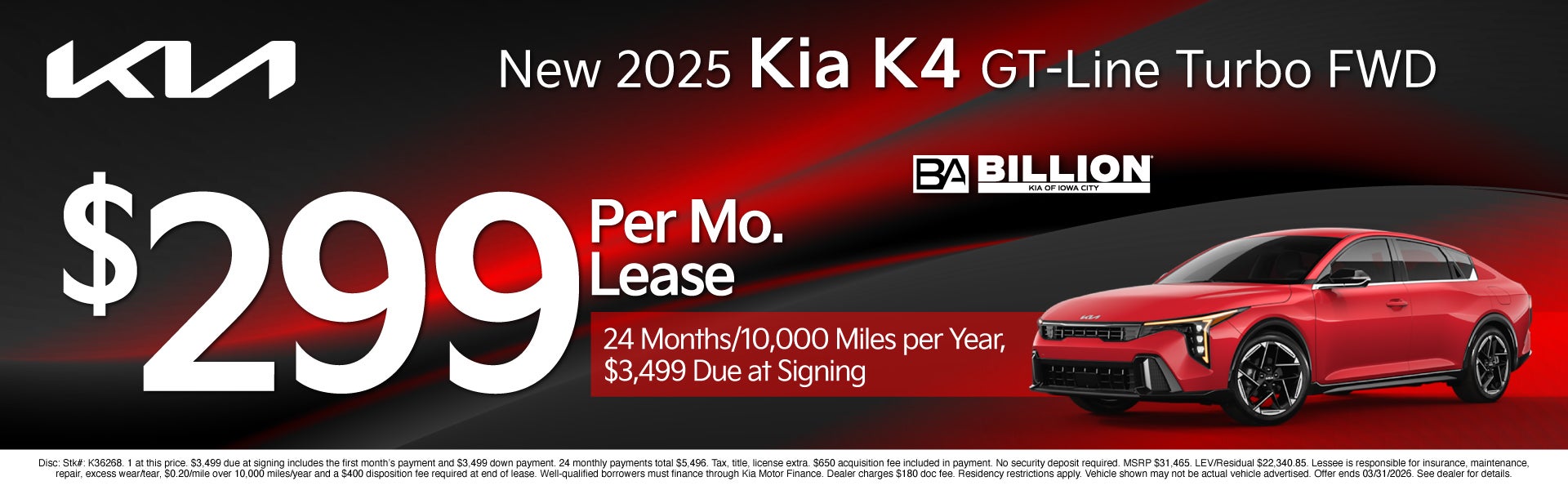 NEW LEASE KIA OFFER