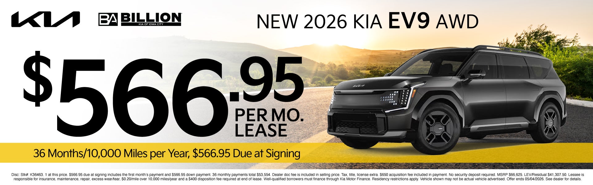 KIA LEASE OFFER